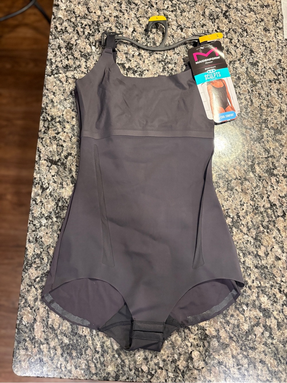 Maidenform Sculpting One-Piece Shapewear in Charcoal Gray